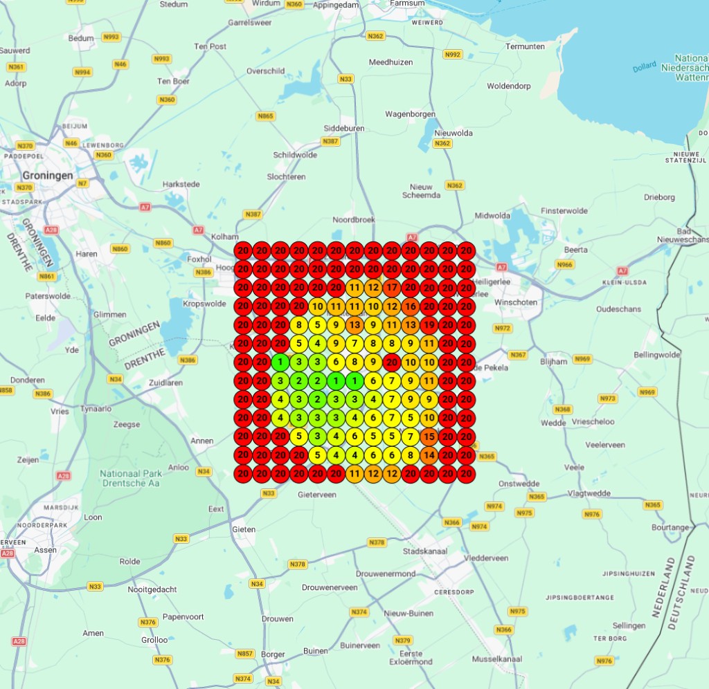 Heatmap weergave 1